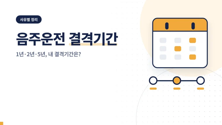 음주운전 면허취소 기준